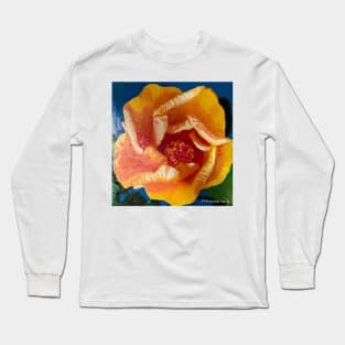 Orange-Yellow Chinese Hibiscus Long Sleeve T-Shirt